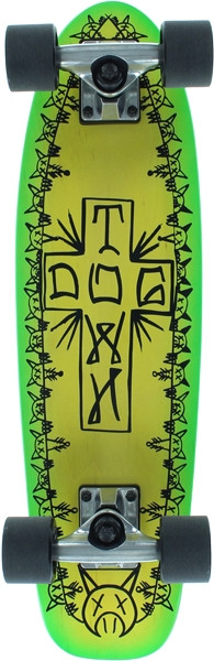 DOGTOWN CRUISER LOCKER SKATEBOARD COMPLETE-7.12x25.5 YEL/GRN