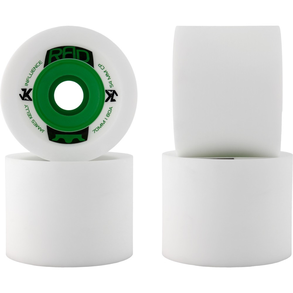スケートボード RAD JAMES KELLY 70MM 80A INFLUENCE WHEEL Rad Kelly Influence Wheels White Green 70Mm/80A | Boardparadise.com