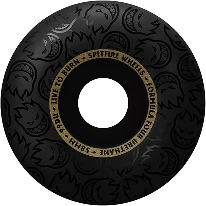 Spitfire F4 Radials Wheels Set Black Gold 58mm/101a