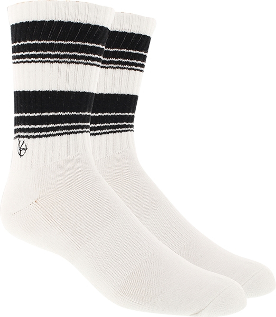 KURB MENS CREW 3PEAT CASCADE STRIPE WHT/BLK