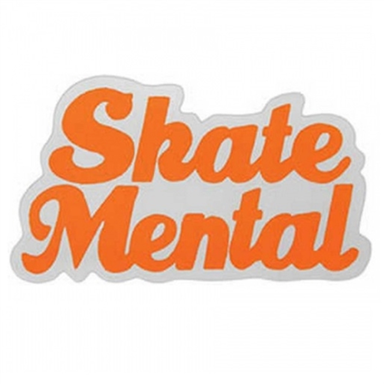 Skate Mental Script Sticker Orange 7inch