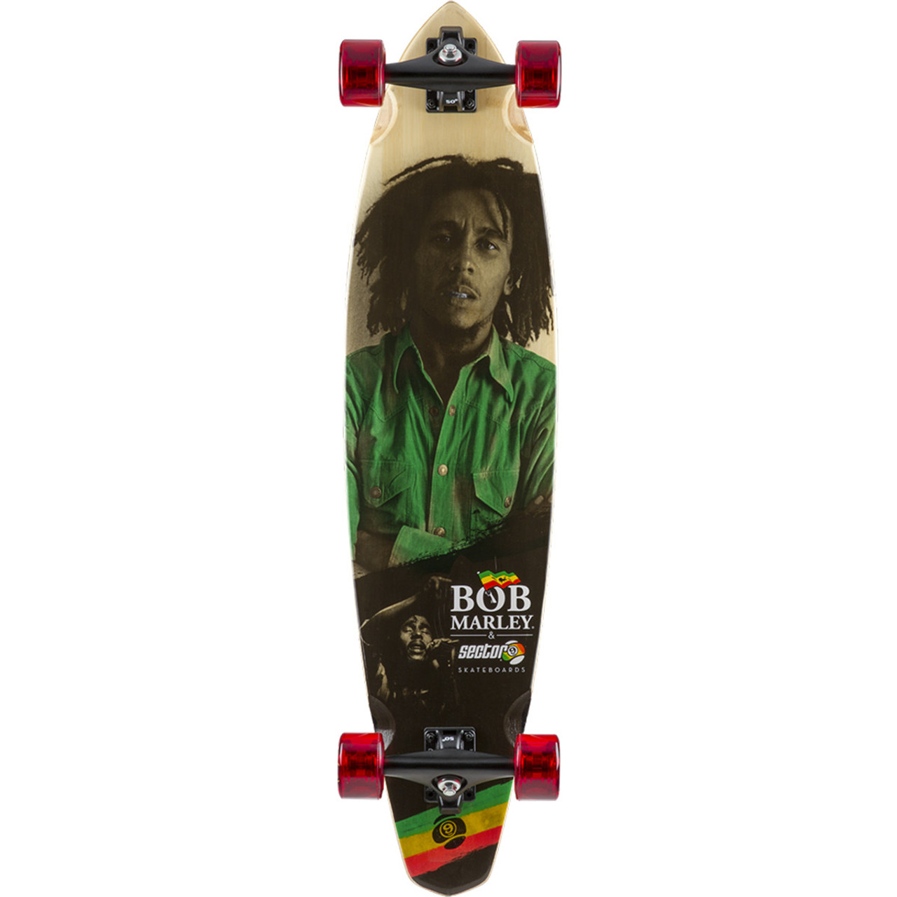 Sector 9 Bamboo Exodus Bob Marley Skateboard Complete Black Rasta 9.25x37.5