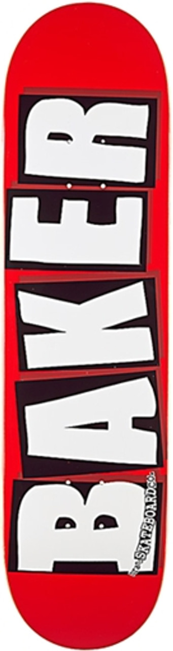 BAKER BRAND LOGO SKATEBOARD DECK-8.0 RED/WHITE