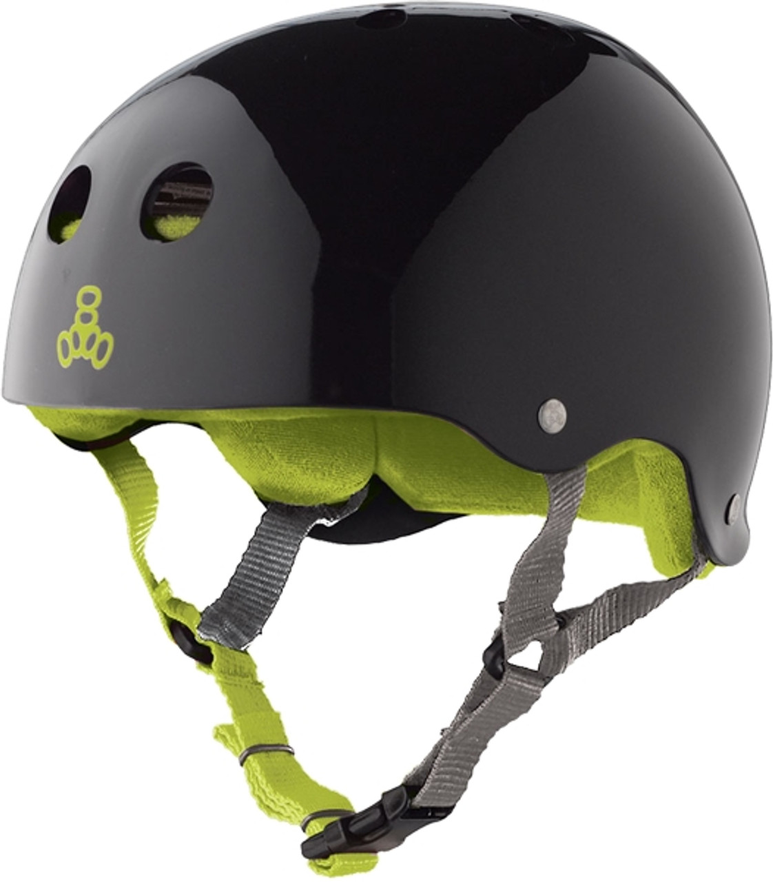 TRIPLE 8 HELMET BLK GLOSS/GRN S