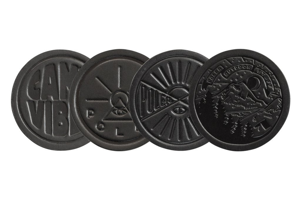 Poler Leather Coasters (4pack) Black