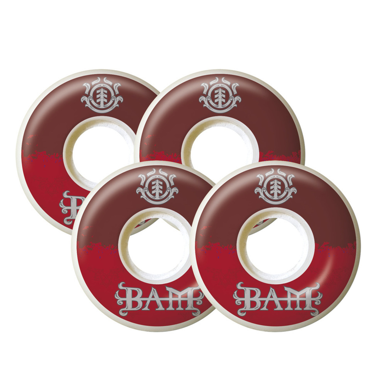 Element BAM LTD Wheels Set White Red 52mm