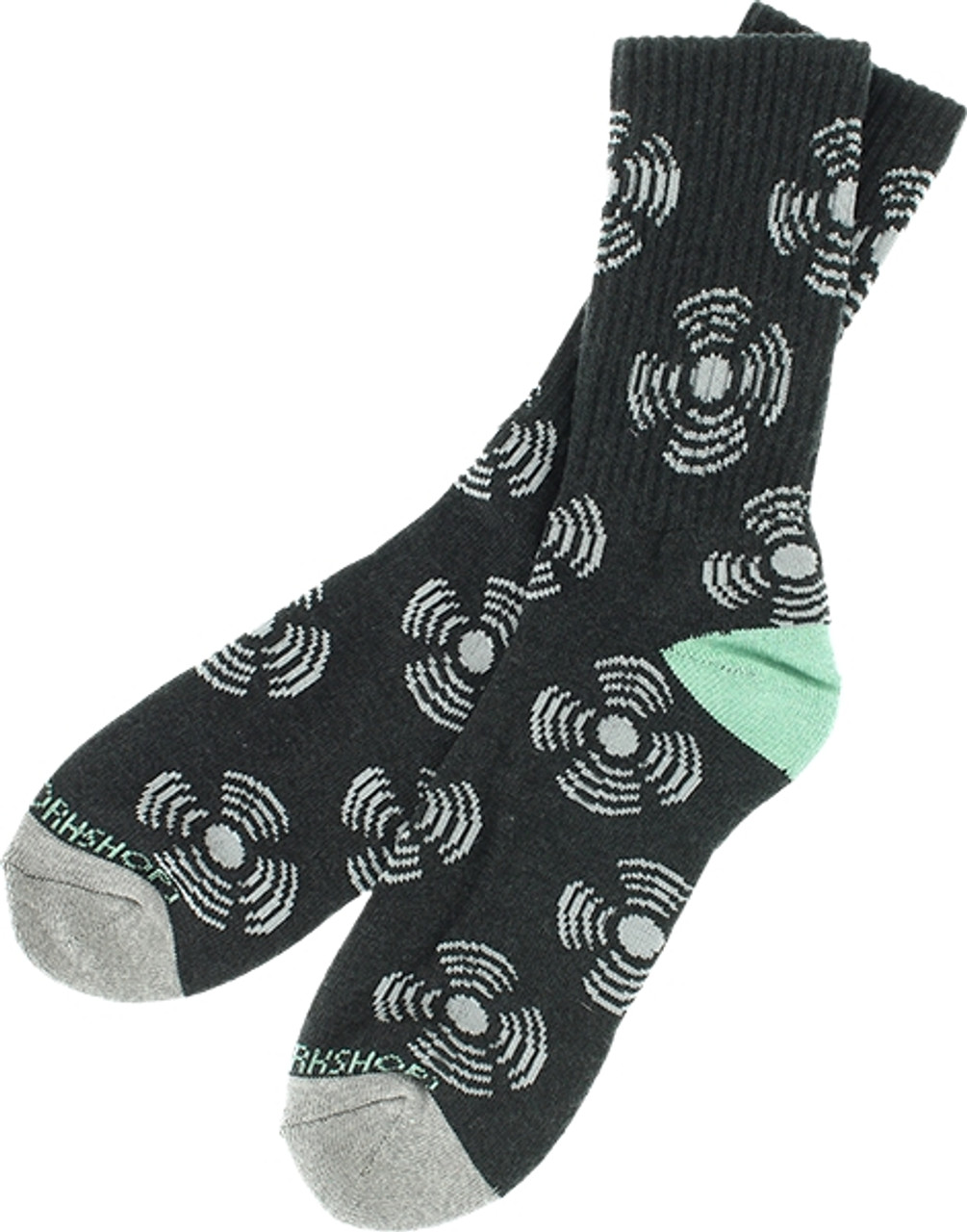 ALIEN WORKSHOP SONIC CREW SOCKS CHARCOAL HEATHER/GREY/TEAL 1pr