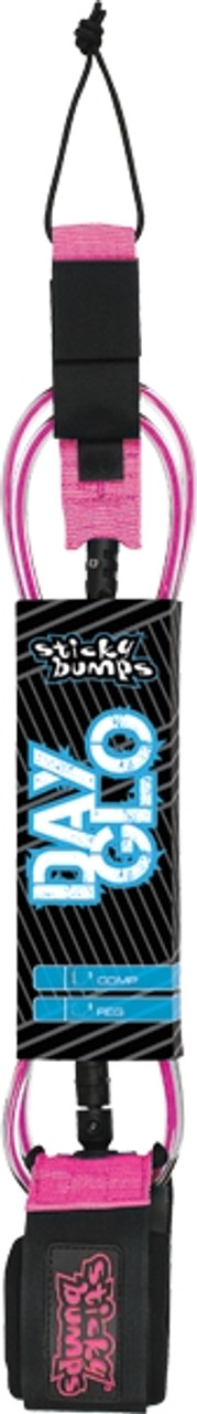 STICKY BUMPS DAY-GLO COMP 5'6" SURF LEASH PINK