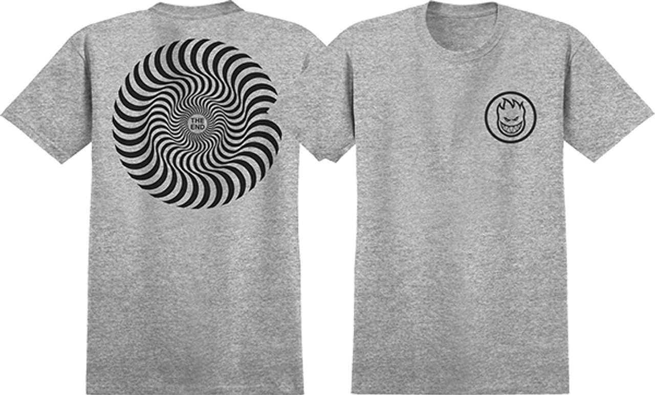 SPITFIRE CLASSIC SWIRL SS TSHIRT SMALL ATHLETIC HEATHER/BLK