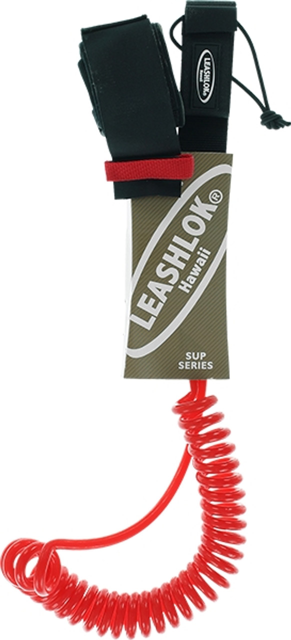 LEASHLOK SUP COIL CALF 10' LEASH RED/RED 8mm