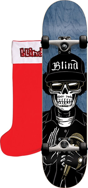 blind スケボー mini 7インチ wide Blind Reaper E Mini Skateboard Complete-7.0 Blu W/Stocking