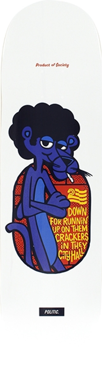 POLITIC BLACK PANTHER SKATEBOARD DECK-8.25 WHITE