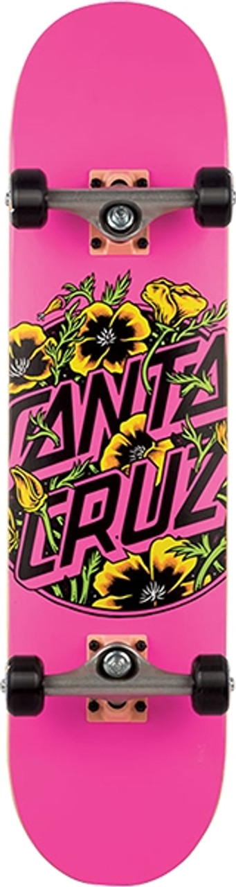 SANTA CRUZ COLORED POPPY SKATEBOARD COMPLETE-7.75 PINK