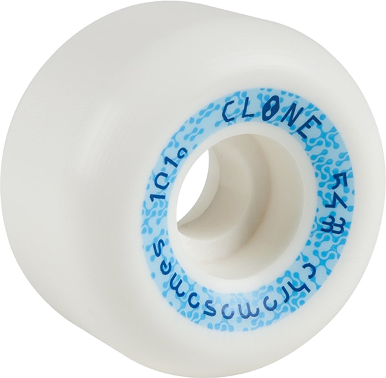 CLONE CHROMOSOME CONICALS 54mm 101a WHT/BLUE WHEELS SET