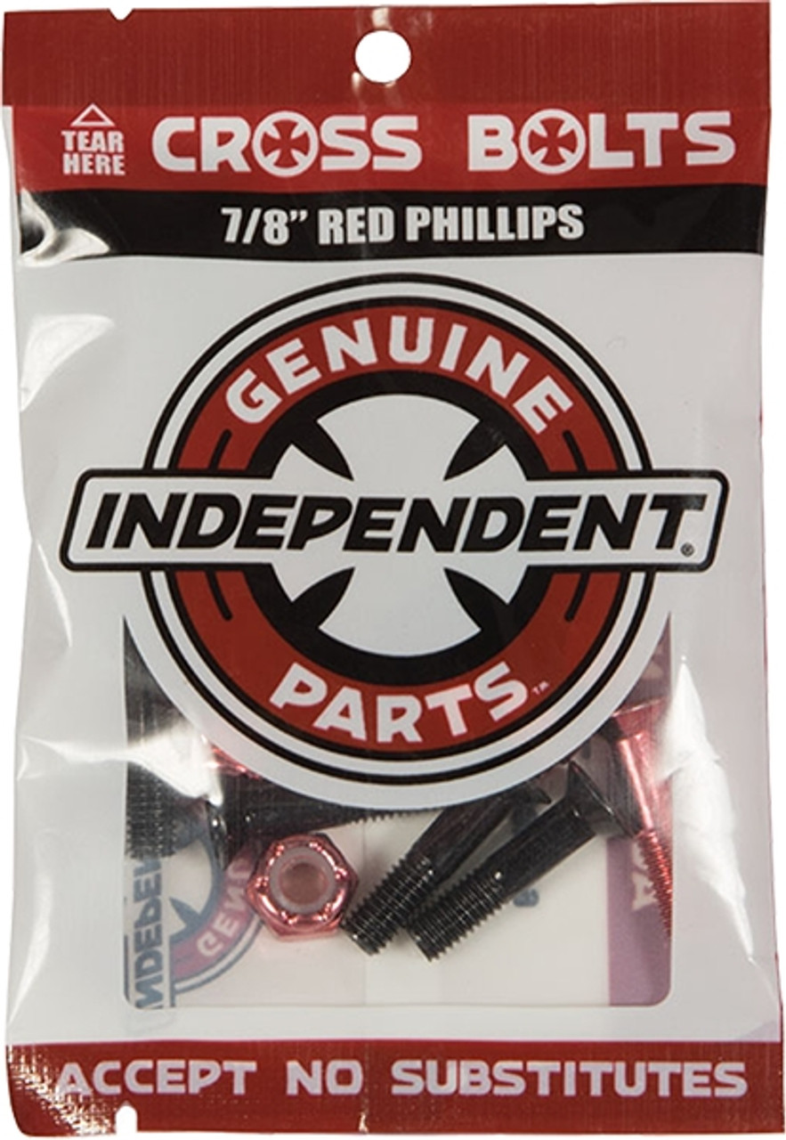 INDEPENDENT CROSS BOLTS 7/8" PHILLIPS BLK/RED 1set