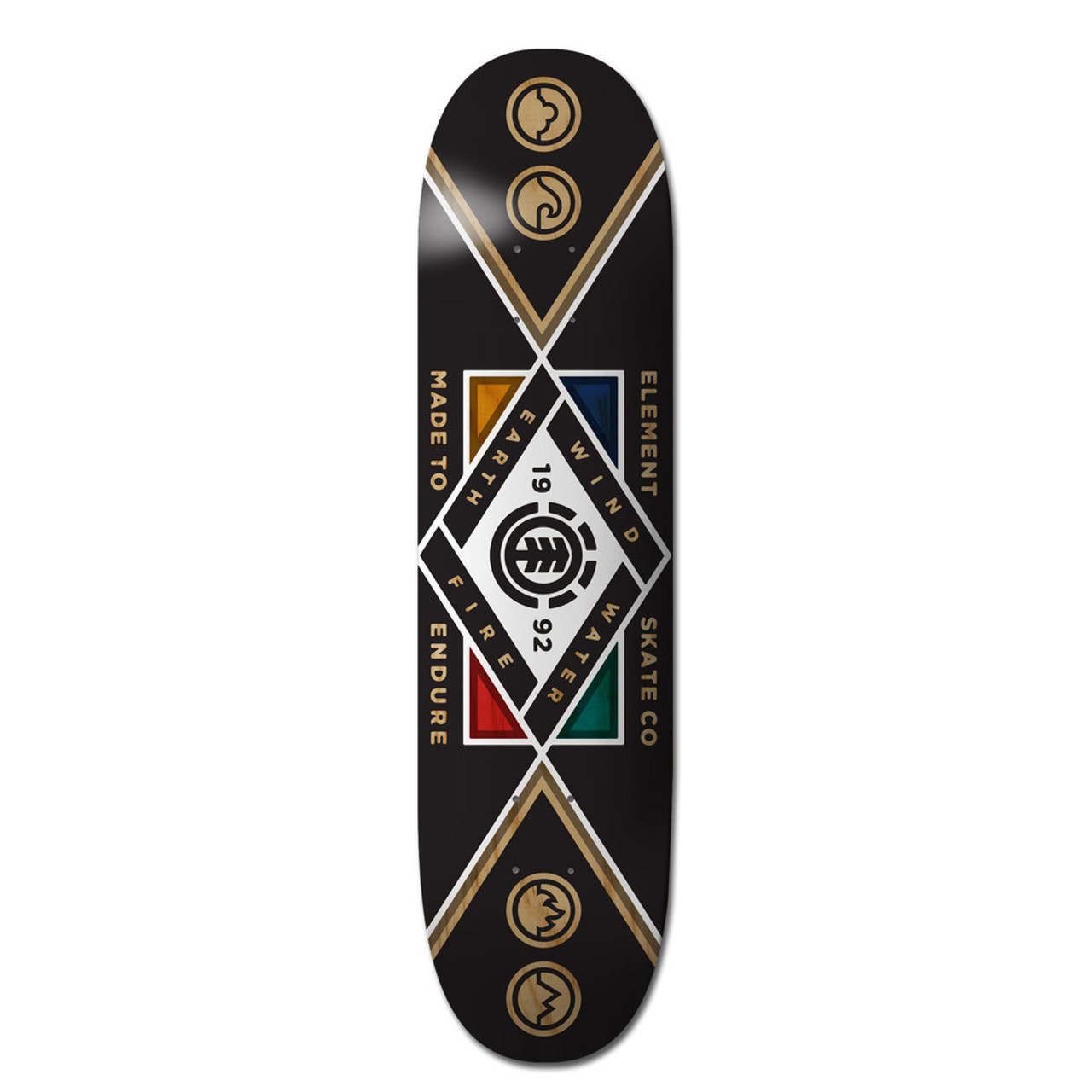 Element Stamina Skate Deck Black 8 w/MOB GRIP