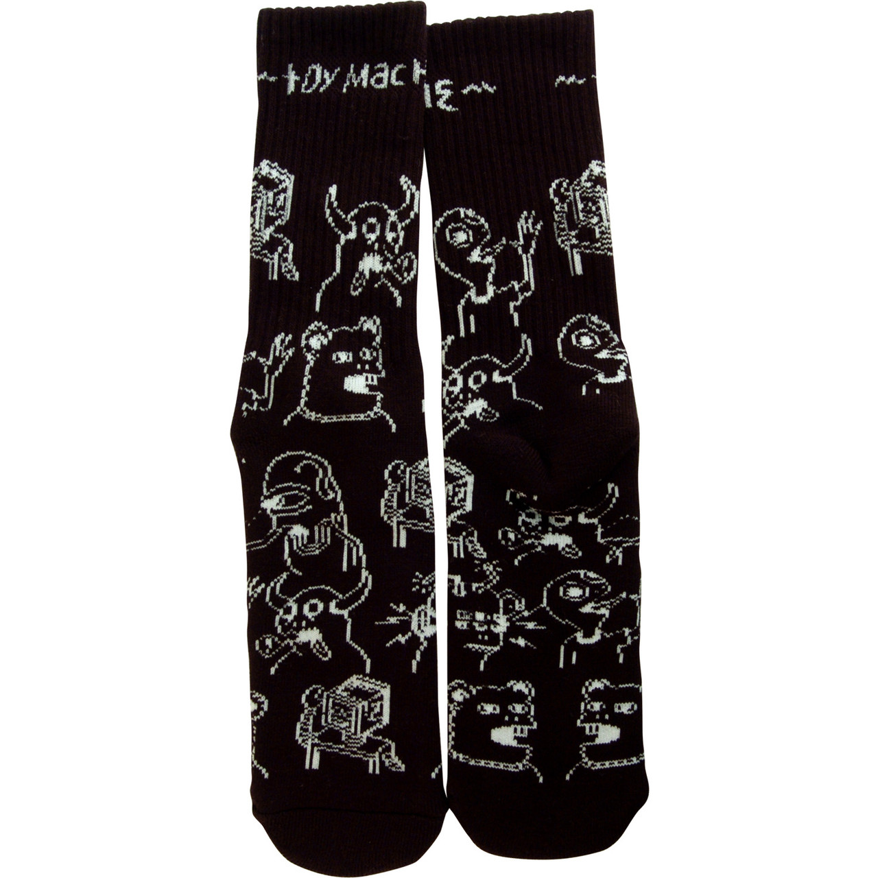 Toy Machine Friends Crew Socks Black White Onesize