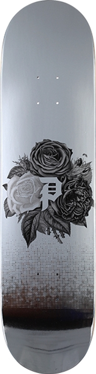 PRIMITIVE BLOOM SKATE DECK-8.0 SILVER