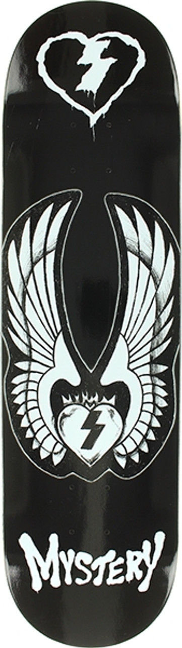 MYSTERY WARRIOR LOGO SKATE DECK-8.25 BLK/WHT