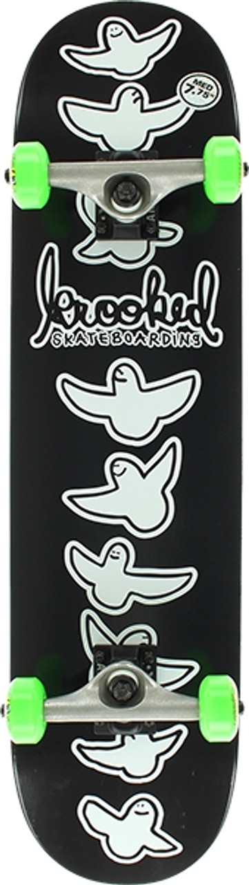 KROOKED BIRDICAL SKATEBOARD COMPLETE-7.75 BLK/WHT