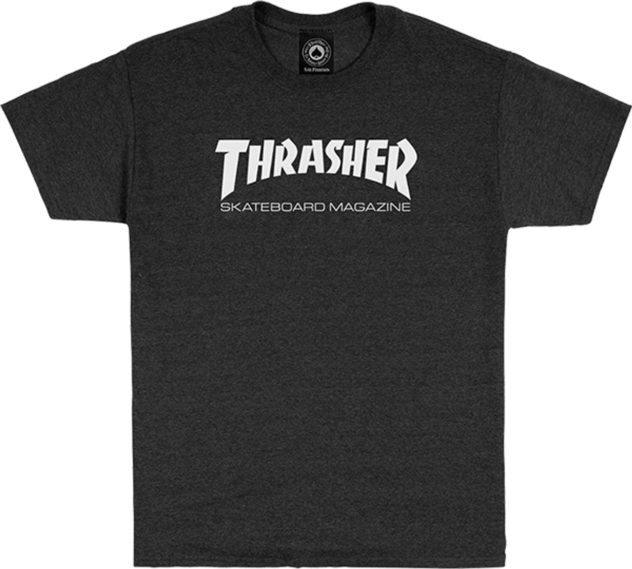 THRASHER SKATE MAG SS SMALL DARK HEATHER GREY/WHT