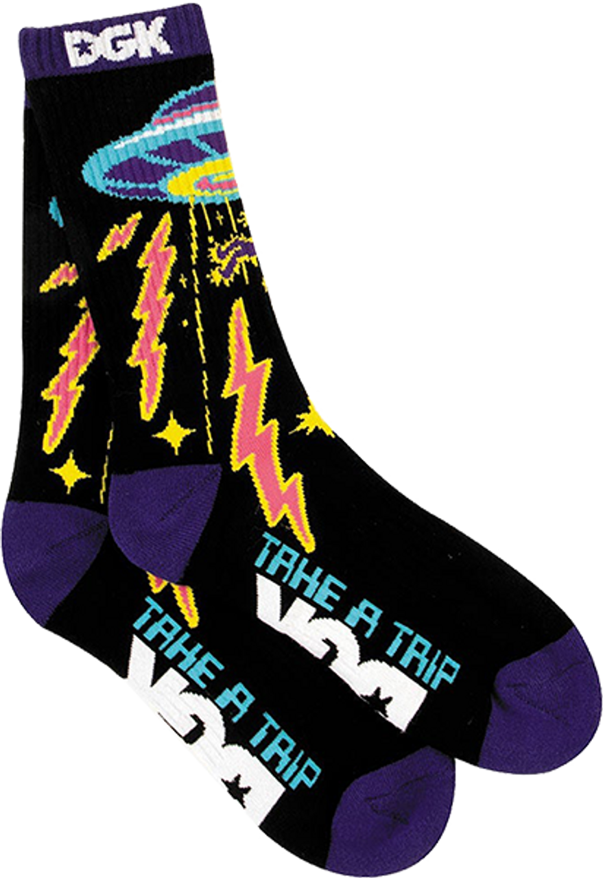 DGK ABDUCTION CREW SOCKS BLACK 1pr