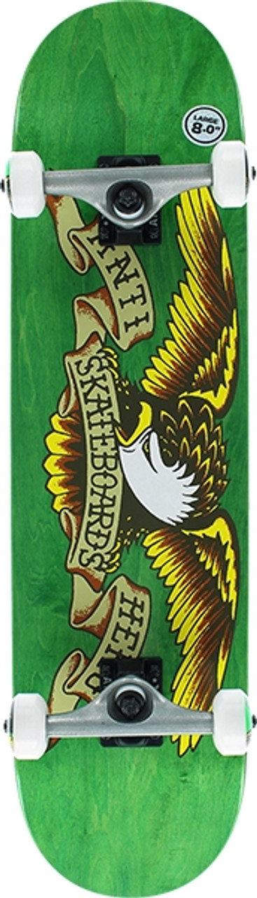 ANTI HERO STAINED EAGLE SKATEBOARD COMPLETE-8.0 GREEN