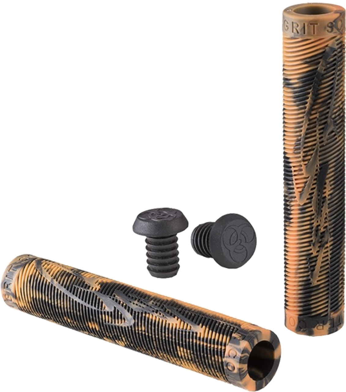 GRIT HANDLEBAR GRIPS BLACK/ORG SWIRL 1pair