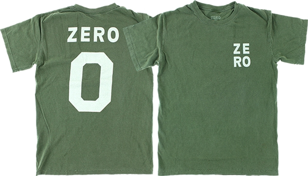 ZERO NUMERO SS TSHIRT LARGE  ARMY/WHT