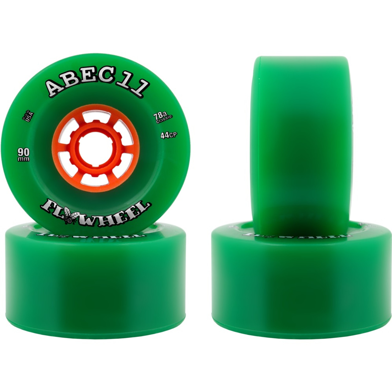 ABEC11 FlyWheels Set Green Orange 90mm/75a