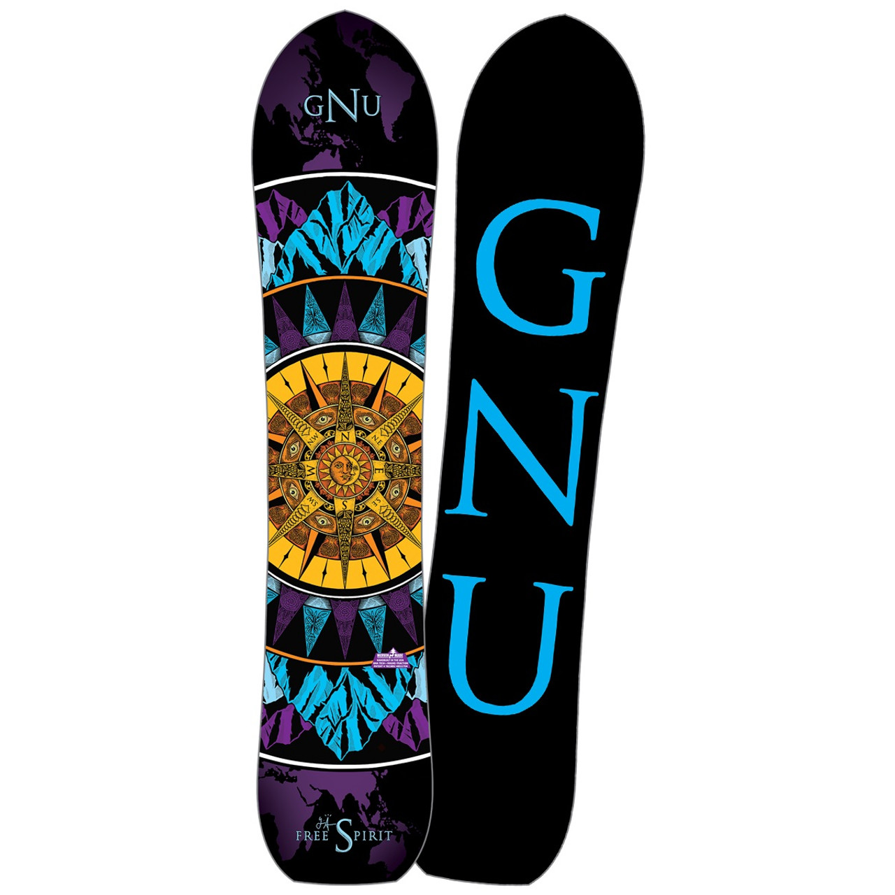 GNU Free Spirit C3 Womens Snowboard Blue Purple Gold 143