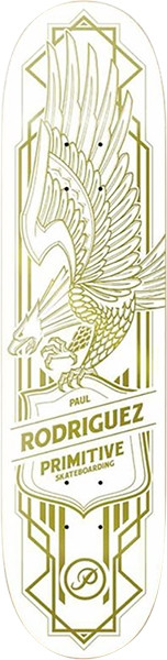 PRIMITIVE PROD EAGLE SKATEBOARD DECK-8.0 WHITE/GOLD