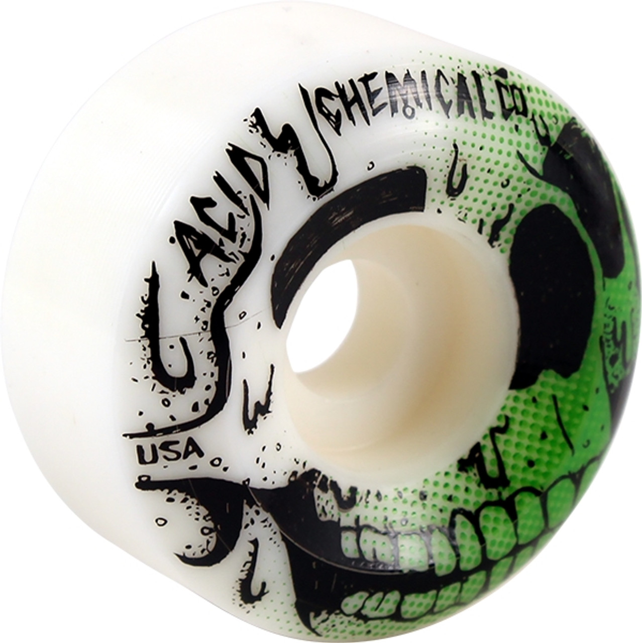 ACID TYPE A CHEMICAL SKULL SIDECUT 52mm WT/GRN/BLK WHEELS SET