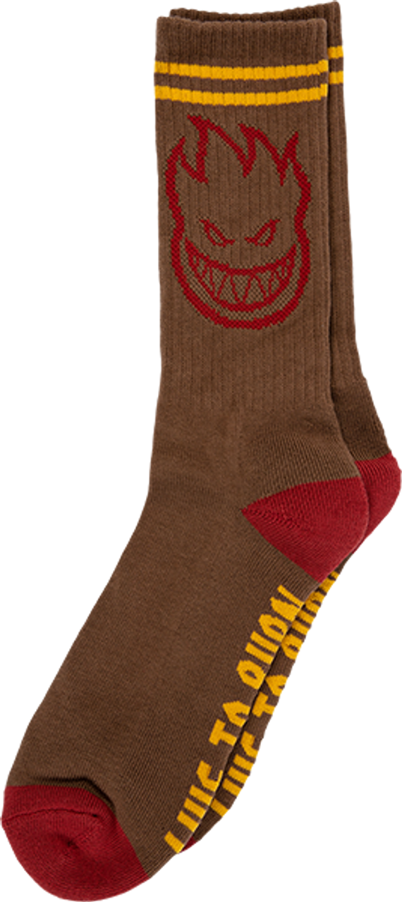 SPITFIRE BIGHEAD CREW SOCK BRWN/RED/GOLD