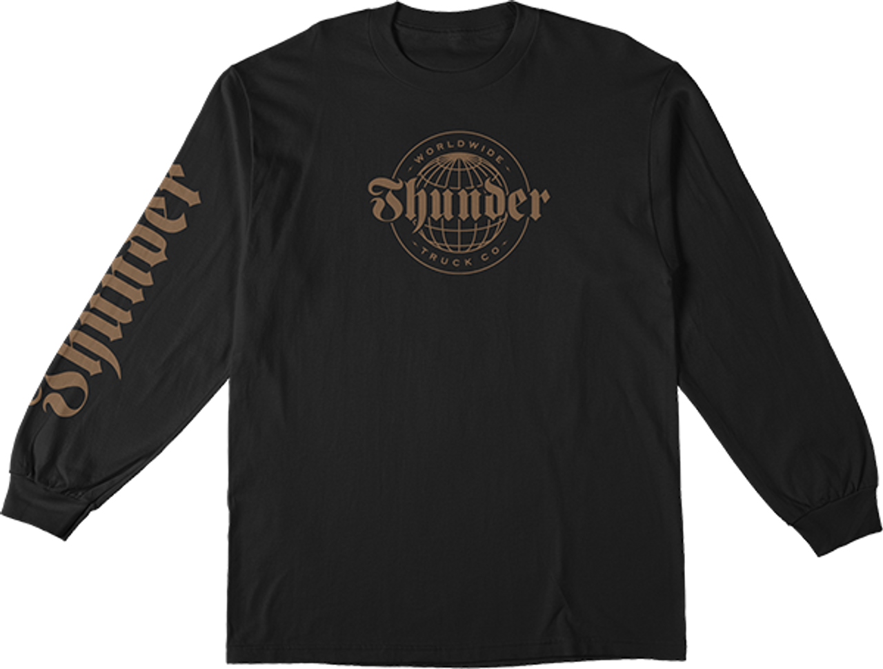 THUNDER WORLDWIDE SCRIPT SLEEVE LS XLARGE BLK/TAN