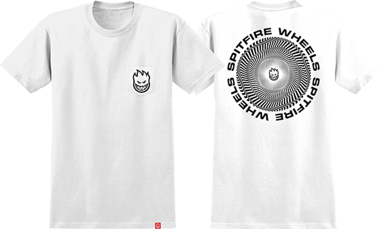 SPITFIRE CLASSIC VORTEX POCKET SS TSHIRT XLARGE WHT/BLK