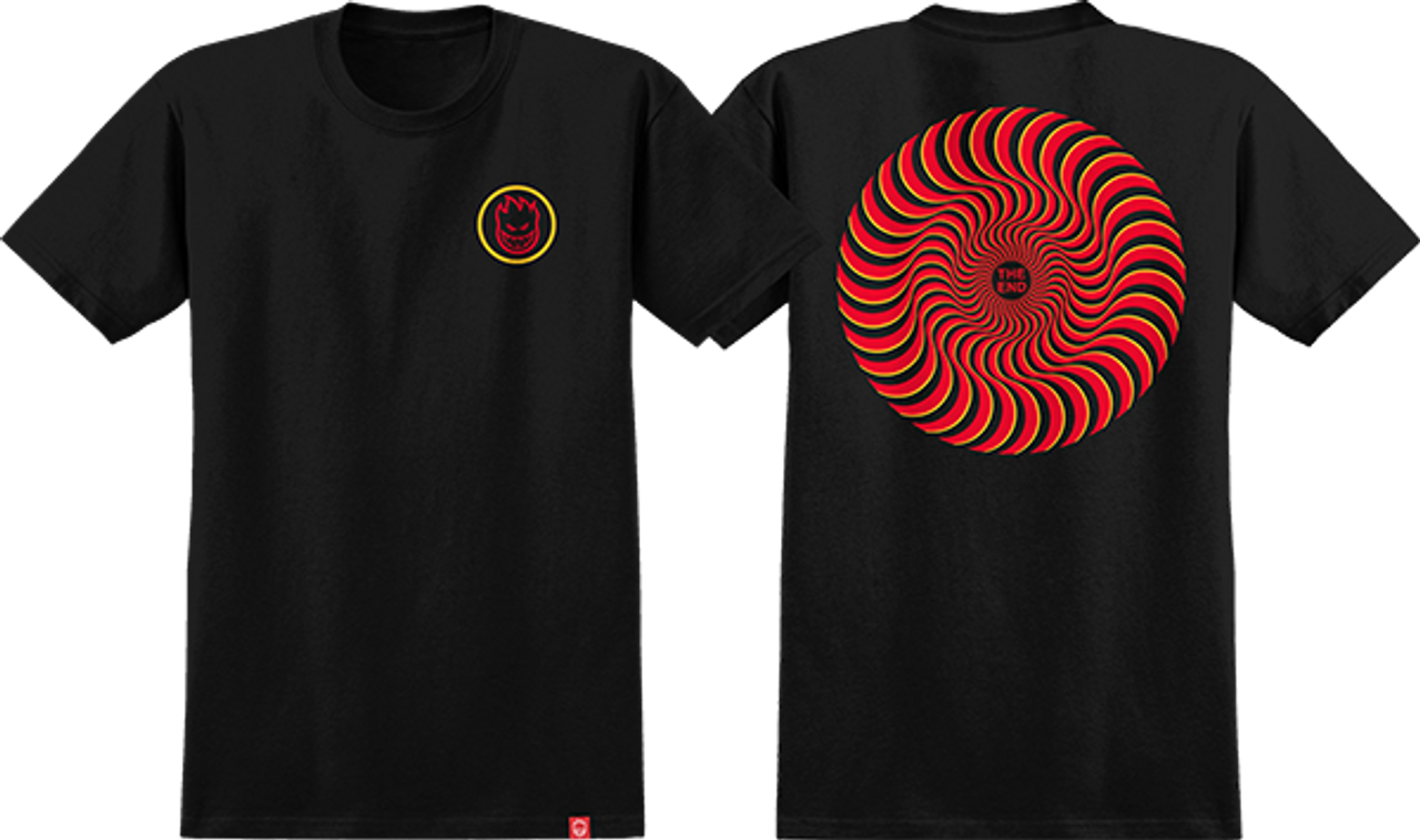 SPITFIRE CLASSIC SWIRL OVERLAY SS TSHIRT MEDIUM BLK/RED/GOLD