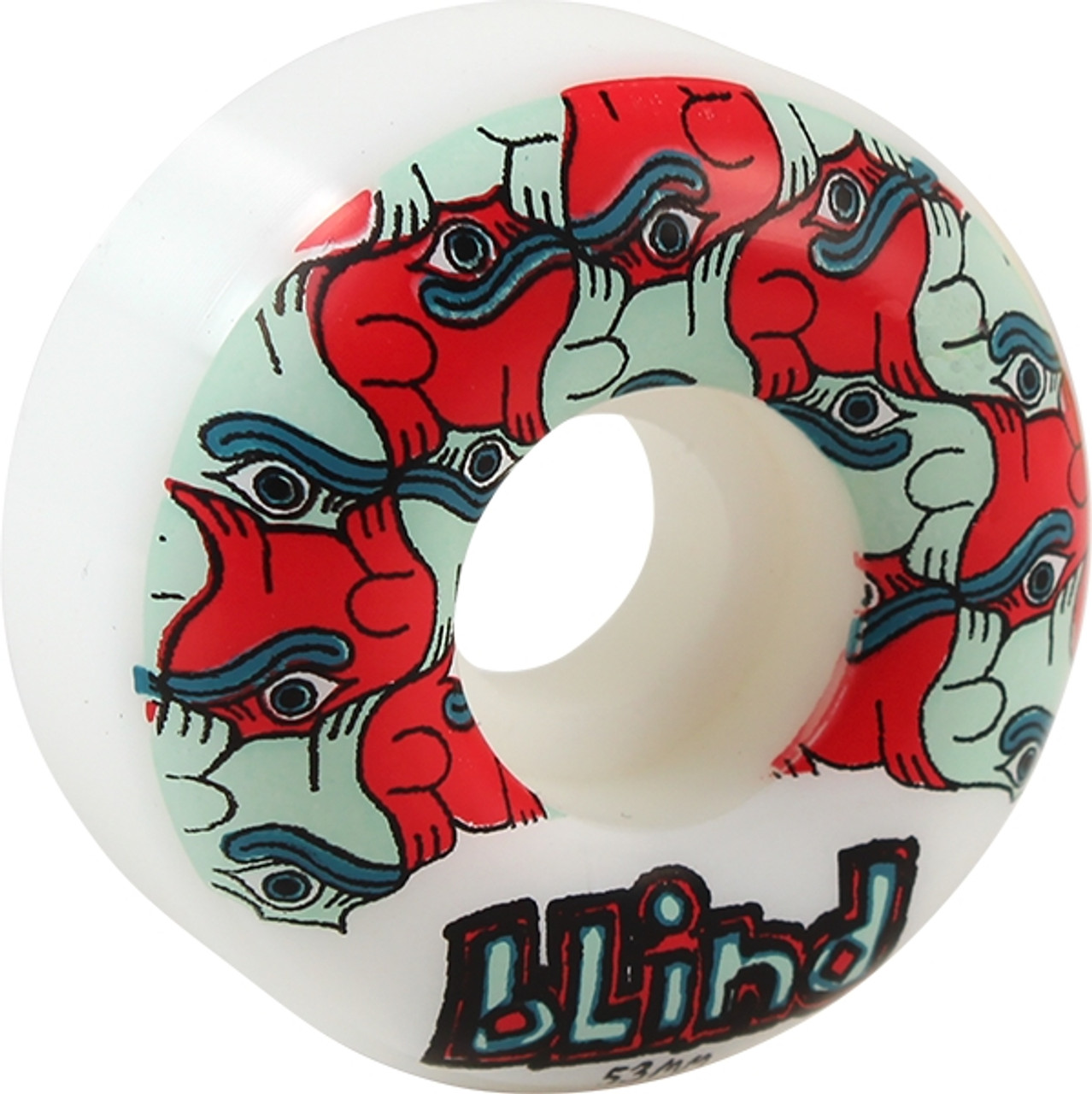 BLIND TILE STYLE 53mm WHT/RED/BLU WHEELS SET