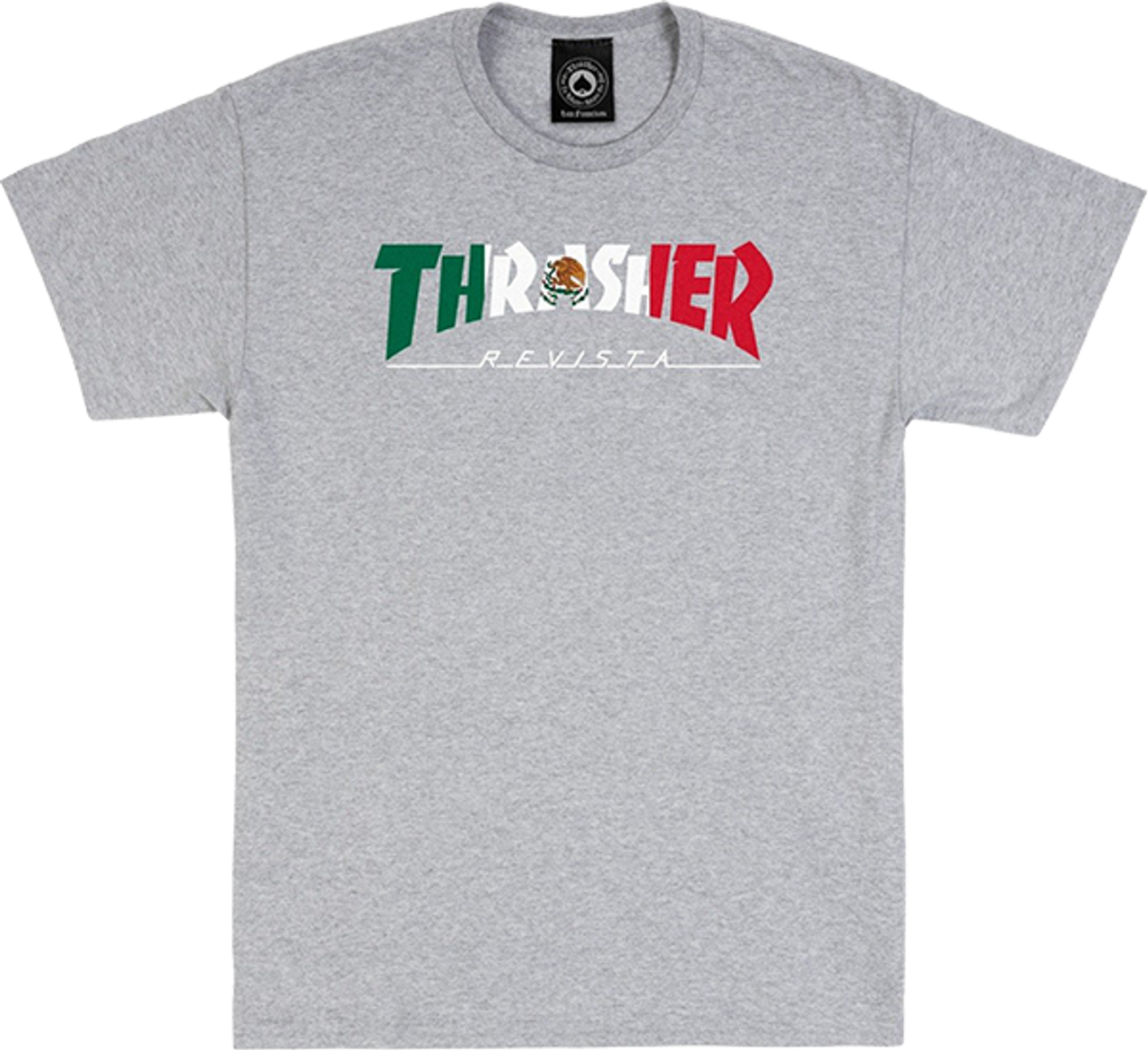 THRASHER MEXICO SS TSHIRT XLARGE HEATHER GREY