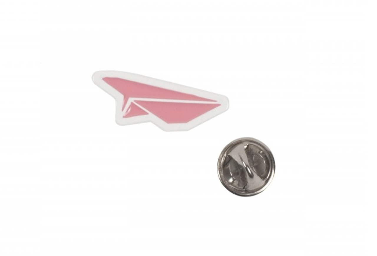 Benny Gold Paper Plane Lap Pin Coral 1inch