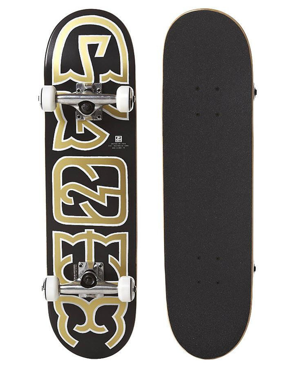Globe Heyman Skateboard Complete Black Gold 7.6