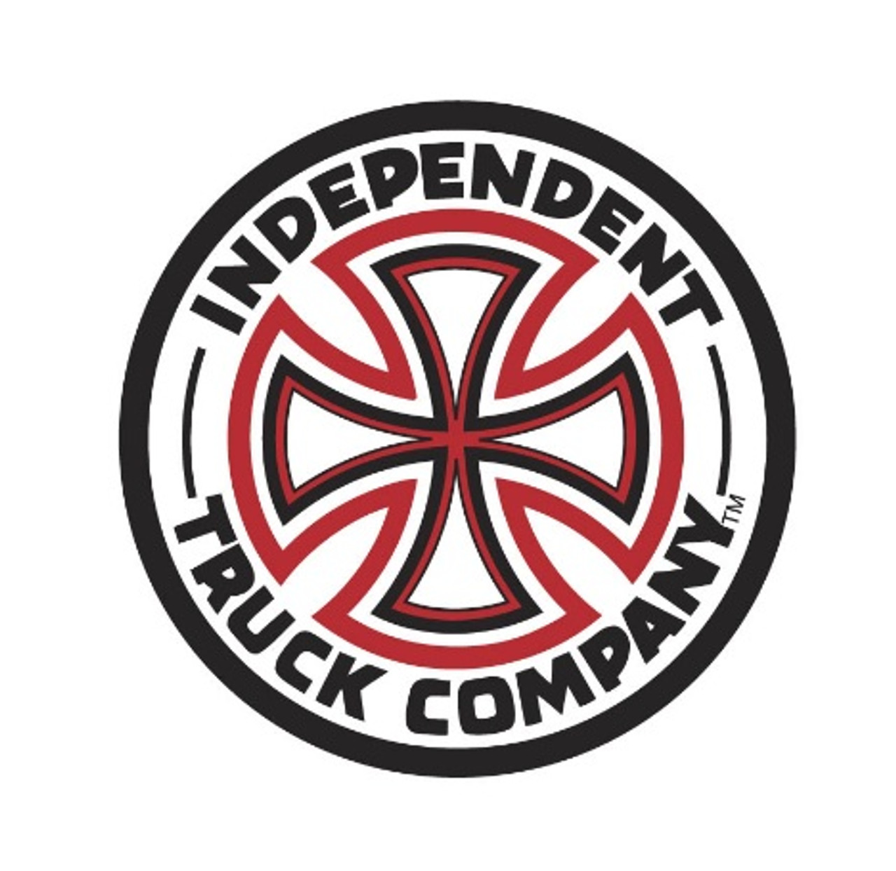 Independent Cross Circle Sticker White Red Black 3inch (2pack)