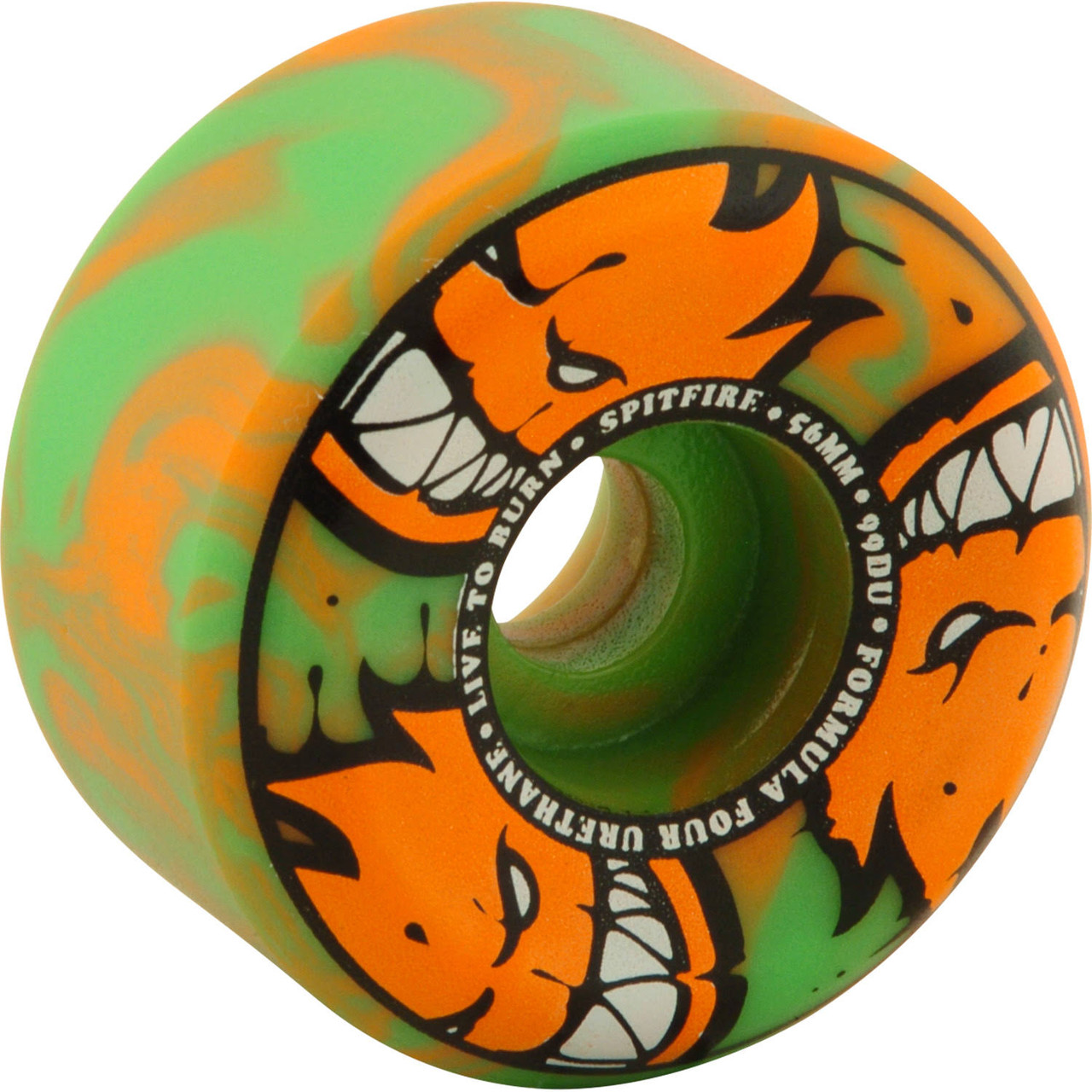 Spitfire F4 Afterburner Conical Full Wheels Set Green Orange