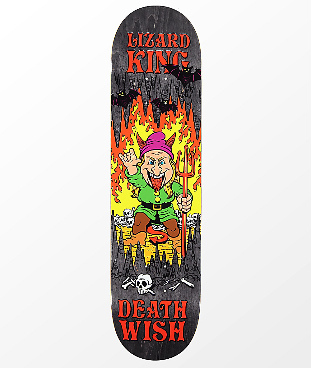Deathwish Lizard King Happy Place Skateboard Deck Black 7.875