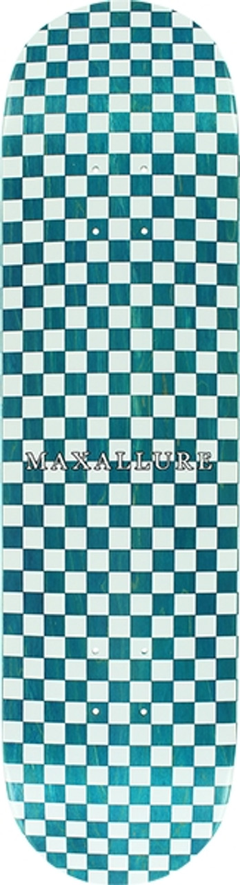 MAXALLURE LETS GO SKATE DECK-8.25 WHT/TURQUOISE w/MOB GRIP