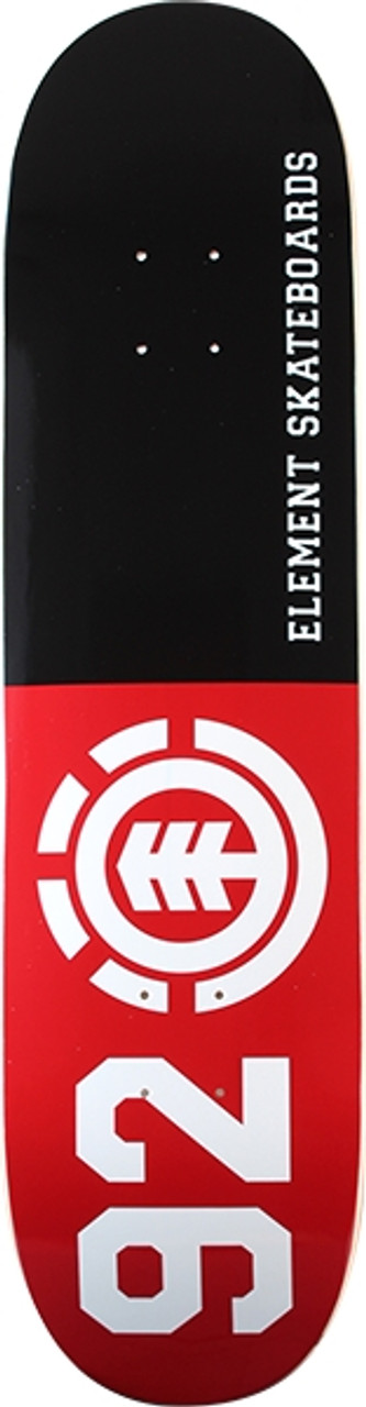 ELEMENT 92 CLASSIC SKATE DECK-8.0 BLK/RED/WHT w/MOB GRIP