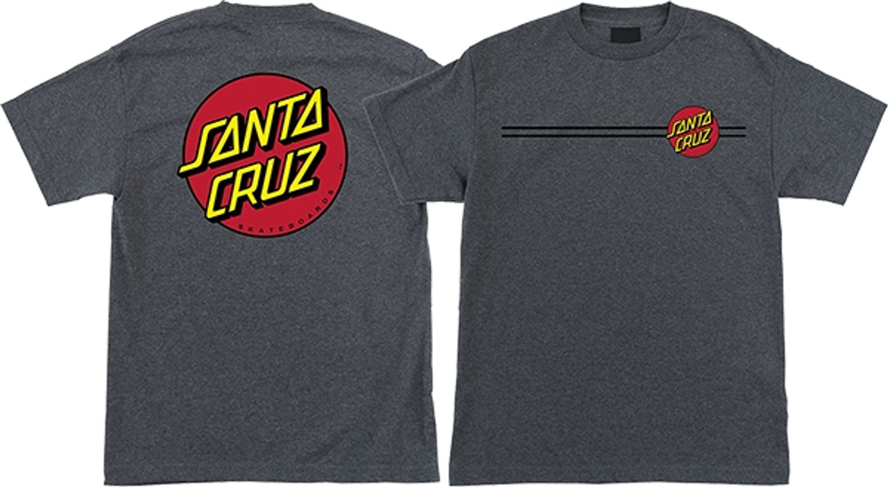 SANTA CRUZ CLASSIC DOT SS TSHIRT SMALL CHARCOAL HEATHER