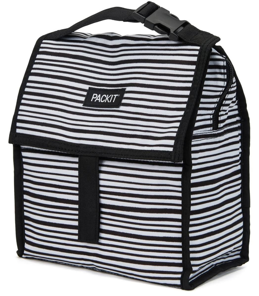PackIt Lunch Bag Hobo Black White Stripes