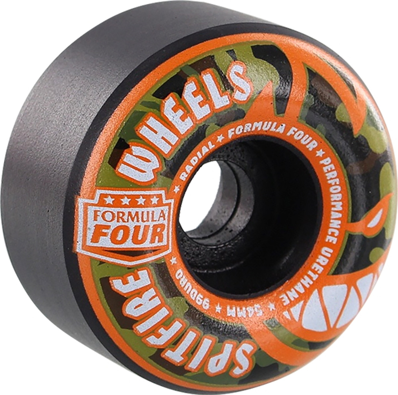 SPITFIRE F4 99a RADIAL 54mm COVERT BLK/ORG/CAMO WHEELS SET