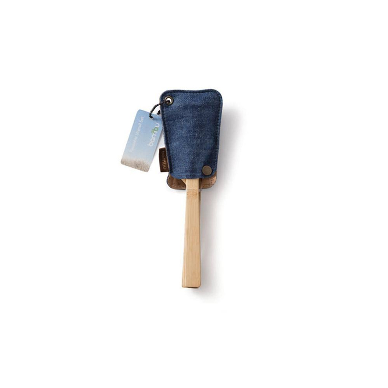 Bambu Utensil Travel Set Hemp Denim Fork Spoon Knife